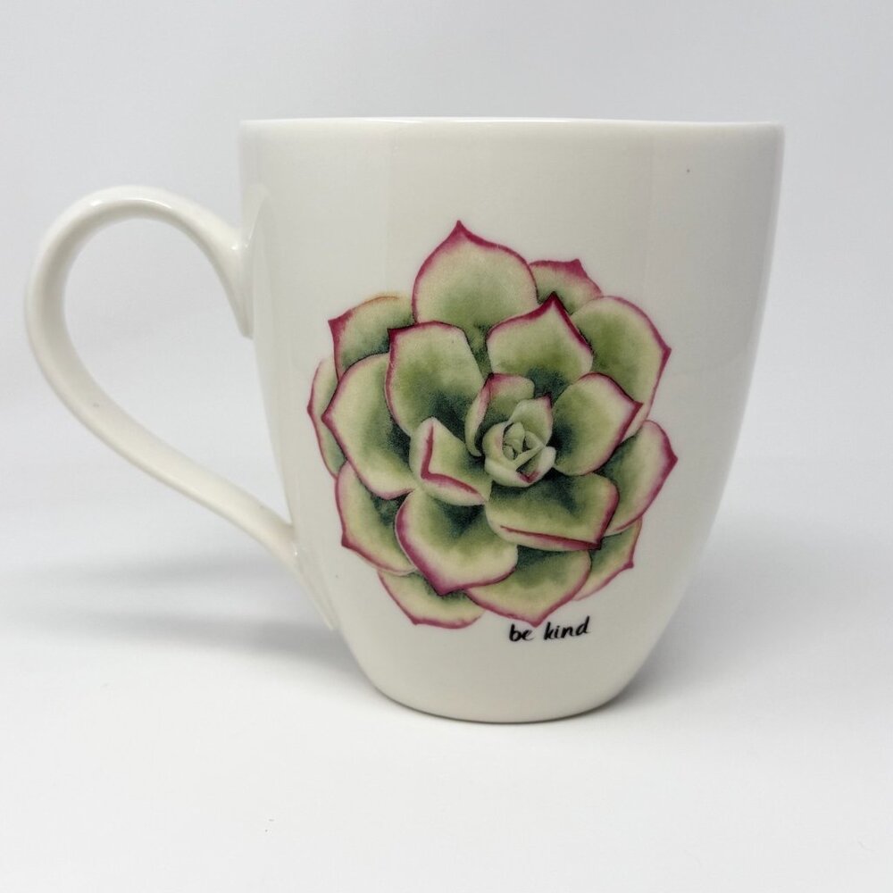 Cypress Home Beautiful Floral Design Be Kind Large Ceramic Cup/ Mug Cottage